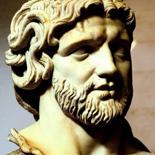 Image similar to russell crowe as a greek marble statue