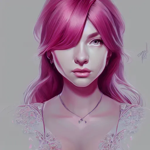 Image similar to teen girl, full body portrait, pink hair, gorgeous, amazing, elegant, intricate, highly detailed, digital painting, artstation, concept art, sharp focus, illustration, art by Ross tran