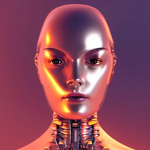 Image similar to Shiny robot woman portrait, octane render, high detail, photorealistic