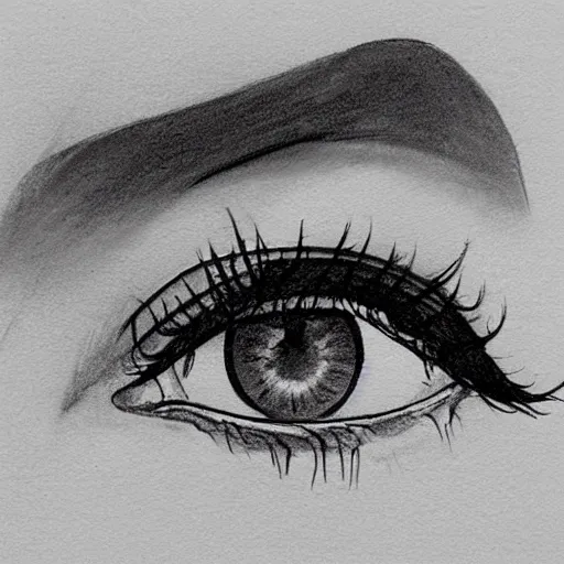 Image similar to sketch of a girls eyes with tears in them