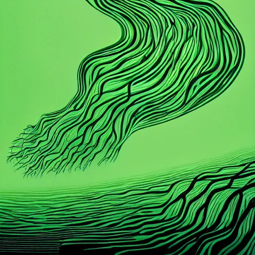 Image similar to nervous system immersed in green liquid, animated film, stylised, illustration, by eyvind earle, scott wills, genndy tartakovski