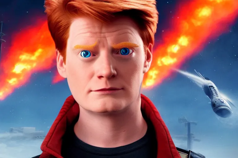 Image similar to live action film still of philip j. fry in the new sci - fi movie futurama