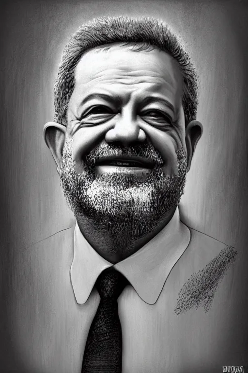 Image similar to a portrait of luiz inacio lula da sila, instrinsic, digital art