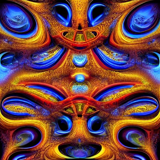 Image similar to fantasy art hyper realistic ai created interesting bizarre fractal psychedelic fantastic art award winning best ultra detailed magnificent