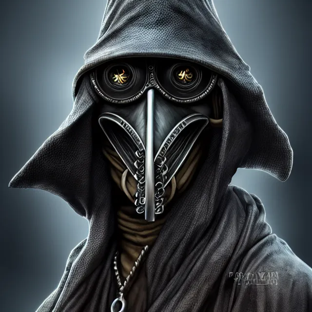 Image similar to cyberpunk plague doctor warrior, highly detailed, 4 k, hdr, smooth, sharp focus, high resolution, award - winning photo, artgerm, photorealistic