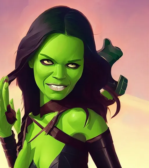 Prompt: face icon stylized minimalist gamora, loftis, cory behance hd by jesper ejsing, by rhads, makoto shinkai and lois van baarle, ilya kuvshinov, rossdraws global illumination