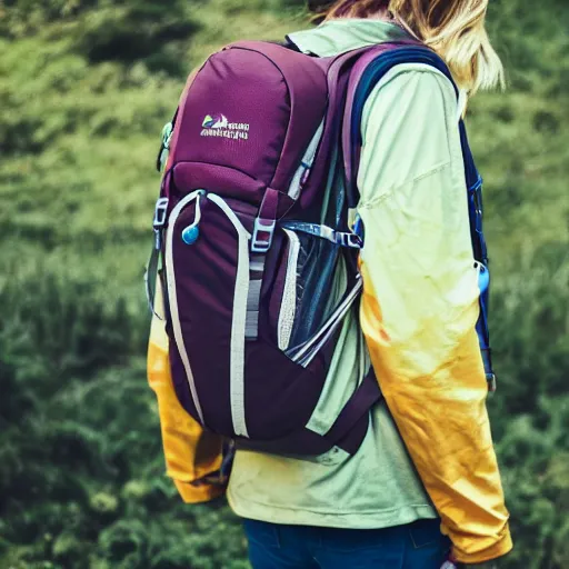 Prompt: hiking backpack close up