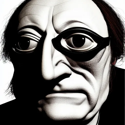 Image similar to renaissance portrait of marty feldman, by katsuhiro otomo, yoshitaka amano, nico tanigawa, and artgerm rendered with 3 d effect.