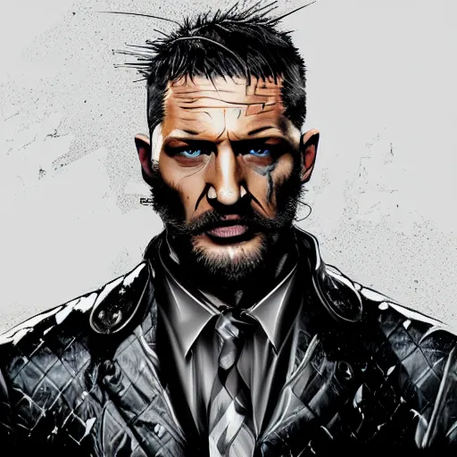 Image similar to Tom Hardy in wolverine suit Digital art 4K quality Photorealism