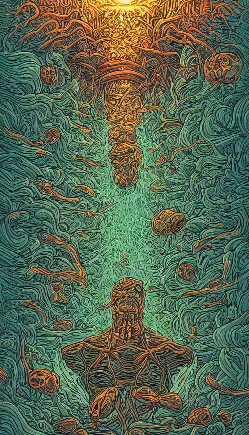 Image similar to The end of an organism, by Dan mumford,