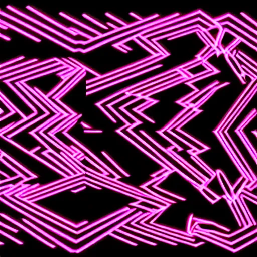 Prompt: synthwave generative art of lines forming the bodies of dancing people in the style of MC Escher