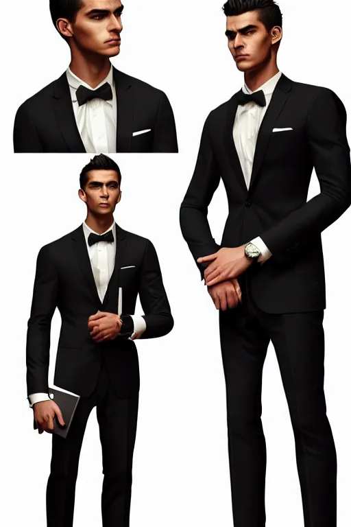 Prompt: full body photo of a gorgeous young man wearing a formal suit in the style of stefan kostic, realistic, sharp focus, 8k high definition, insanely detailed, intricate, elegant, art by stanley lau and artgerm