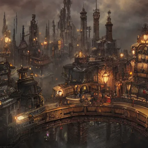 Image similar to a steampunk city in the clouds, This 4K HD image is Trending on Artstation, featured on Behance, well-rendered, extra crisp, features intricate detail and the style of Unreal Engine.