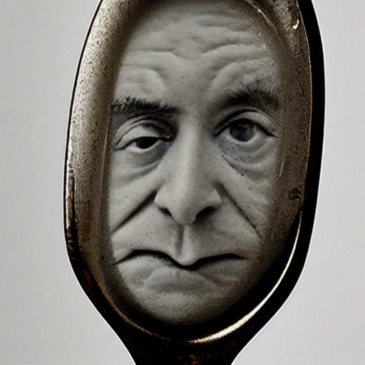 Image similar to arthur spooner face on a spoon