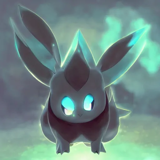 Prompt: translucent cute pokemon like pet like a dog with cute eyes, dark colors smoke spiritual fantasy digital art by artgem, studio ghibli, clean cel - shaded vector art, style artstation, style greg rutkowski, octane render, unreal engine 6, epic game graphics, fantasy, conceptual art, ray tracing