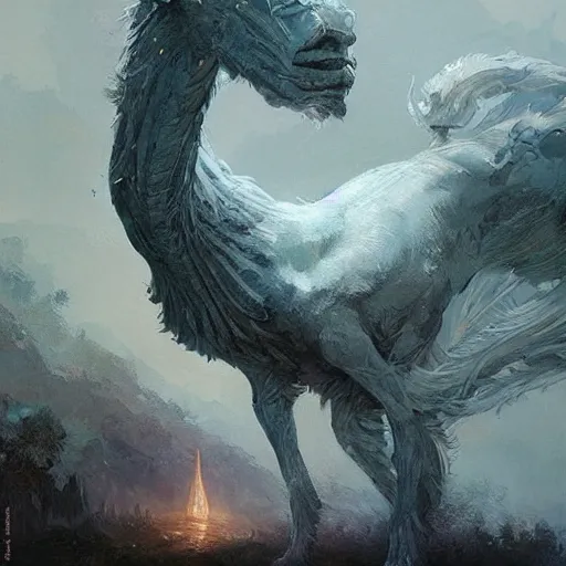 Image similar to a beautiful new creature from folklore, clear detailed view. ethereal fantasy art by greg rutkowski