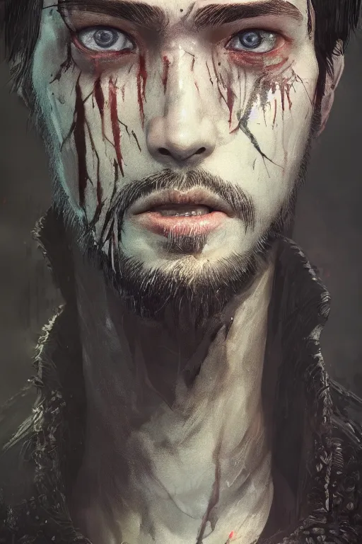 Prompt: a fancy portrait of jack septic eye by Greg Rutkowski, Sung Choi, Mitchell Mohrhauser, Maciej Kuciara, Johnson Ting, Maxim Verehin, Peter Konig, Bloodborne, 35mm, 8k photorealistic, cinematic lighting, HD, high details, atmospheric,