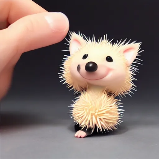 Prompt: high quality portrait flat matte painting of cute Hedgehog body entwined with black fog, in the style of nendoroid and Toon , flat anime style, thick painting, medium close-up