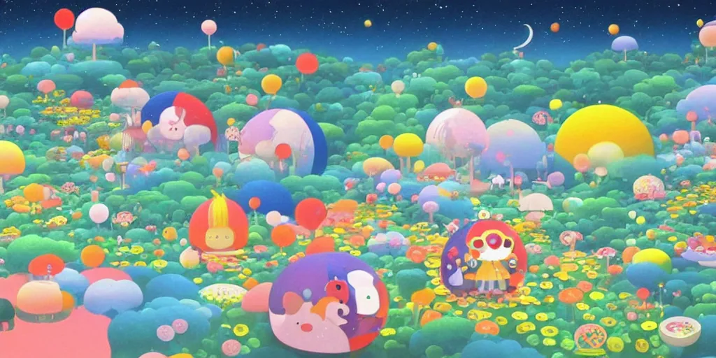 Image similar to a beautiful fantasy scene by chiho aoshima