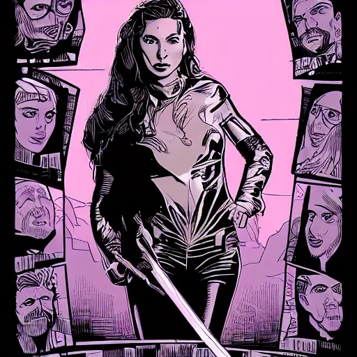 Image similar to portrait of gal gadot, by laurie greasley and james stokoe