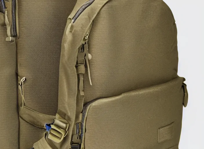 Prompt: military backpack close up