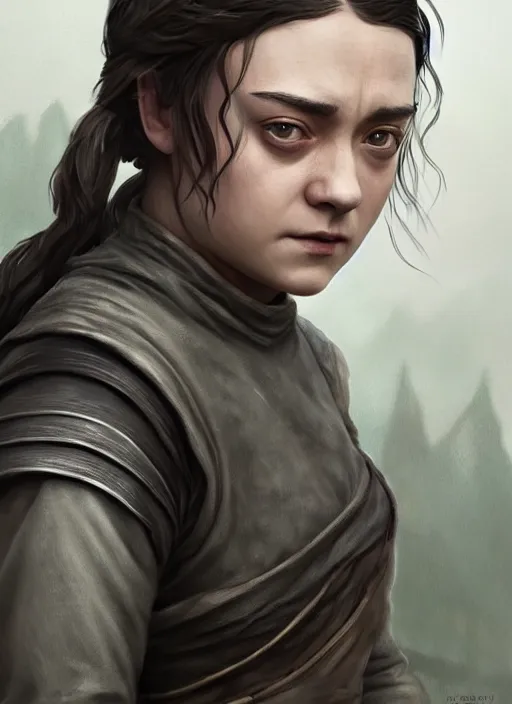 Image similar to arya stark, game of thrones, super highly detailed, professional digital painting, concept art, smooth, sharp focus, no blur, no dof, extreme illustration, unreal engine 5, photorealism, hd quality, 8 k resolution, cinema 4 d, 3 d, beautiful, cinematic, art by artgerm and greg rutkowski and alphonse mucha and loish and wlop