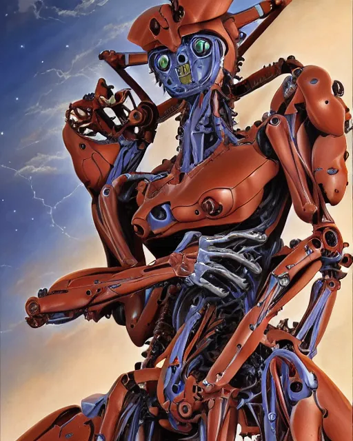 Prompt: evangelion by frank franzetta, biomechanical, 4 k, hyper detailed