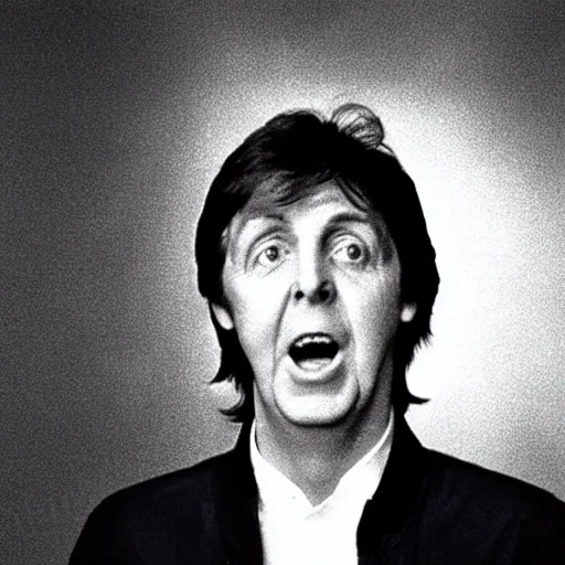 Prompt: nasty photograph of paul mccartney appearing as an apparition at the end of your bed from your point of view