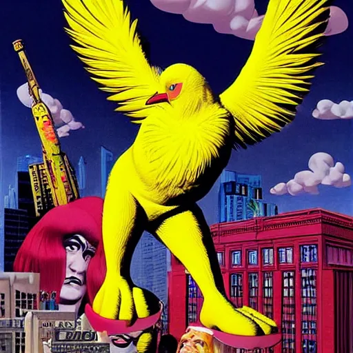 Image similar to big bird by artgem by brian bolland by alex ross by artgem by brian bolland by alex rossby artgem by brian bolland by alex ross by artgem by brian bolland by alex ross