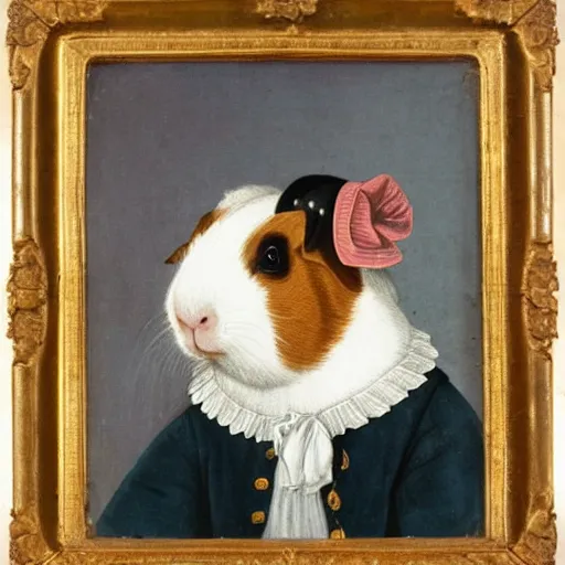 Image similar to a guinea pig, 1 7 0 0 s portrait, sailor uniform