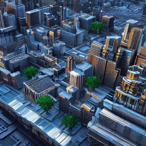 Prompt: voxel cityscape, cinematic lighting, hyper realistic, crazy detail, octane render, artstation, hyper realistic, super detail