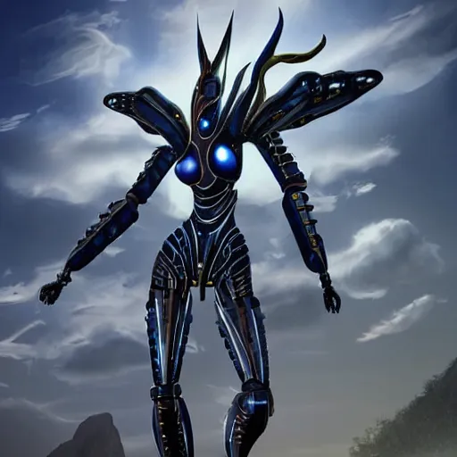 Image similar to looking up at a highly detailed 300 foot tall giant exquisite beautiful female warframe, as an anthropomorphic robot dragon, posing elegantly over your tiny form, camera on the ground, at the beach on a sunset, sleek streamlined design, streamlined matte black armor, sharp detailed claws, detailed sharp robot dragon feet, giantess shot, upward shot, ground view shot, front shot, cinematic shot, high quality warframe fanart, captura, realistic, professional digital art, high end digital art, furry art, giantess art, anthro art, DeviantArt, artstation, Furaffinity, 8k HD render, epic lighting