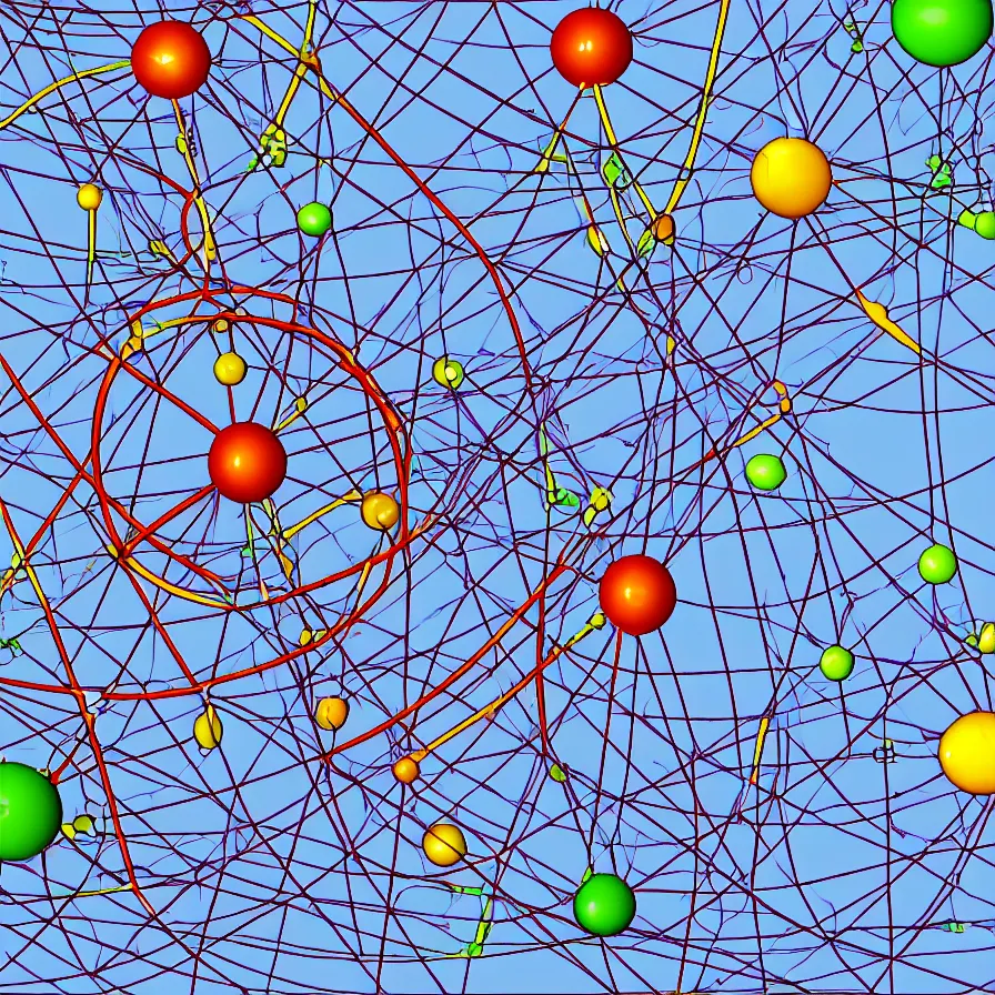 Image similar to schema of the inner workings of an atom and electron wit DNA