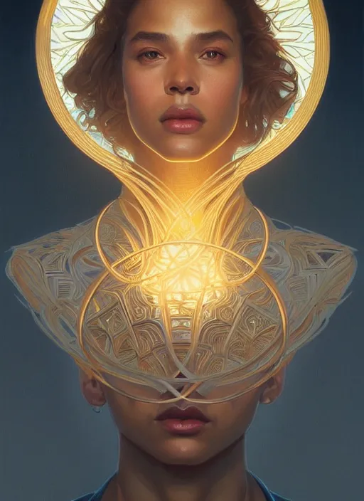 Image similar to symmetry!! portrait of terrence boyd, golden hour, intricate, elegant, highly detailed, digital painting, artstation, concept art, smooth, sharp focus, illustration, art by artgerm and greg rutkowski and alphonse mucha