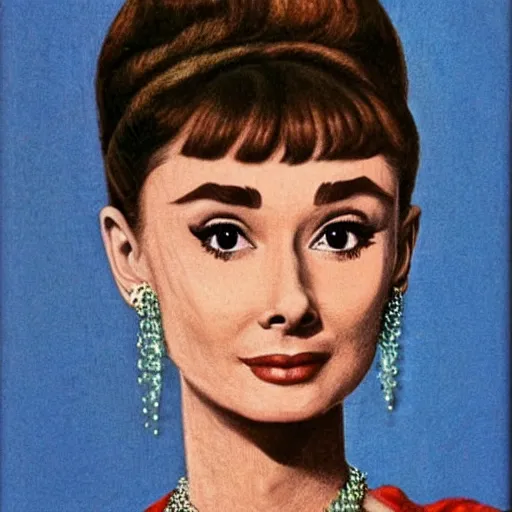 Image similar to audrey hepburn art by jan van eyck
