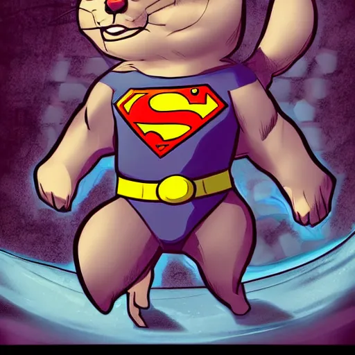 Prompt: of a comic book cover illustration of a super hero squirel by mobius