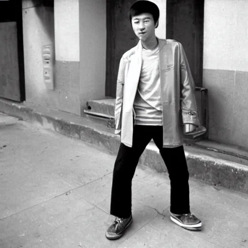 Image similar to photograph of 1 9 8 0 s cool chinese young man in shanghai