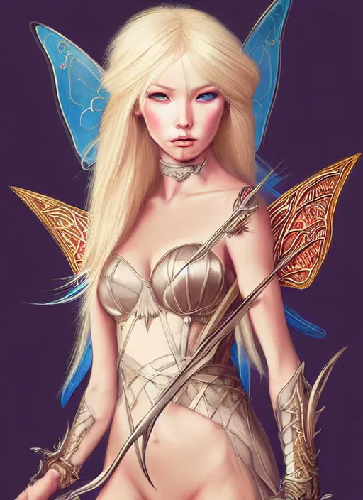 Image similar to blonde combat fairy venizian era, dark fantasy, extremely detailed, sharp focus, portrait, smooth, digital illustration, by rossdraws, frank franzzeta