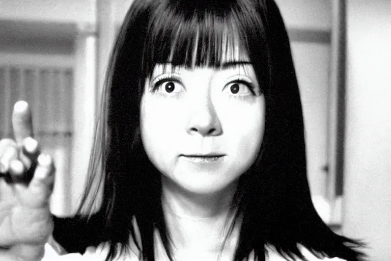 Image similar to screenshot from scariest japanese horror movie, starring alyson hannigan