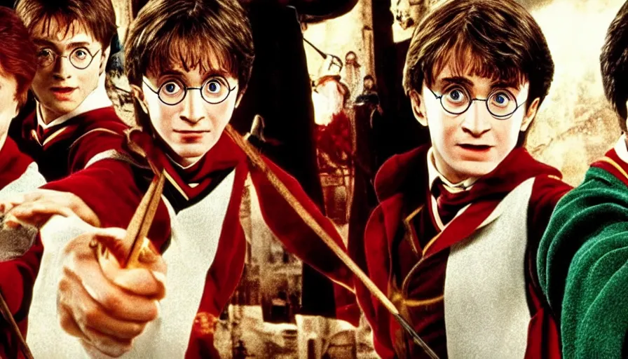 Prompt: a Harry Potter movie made in 1985