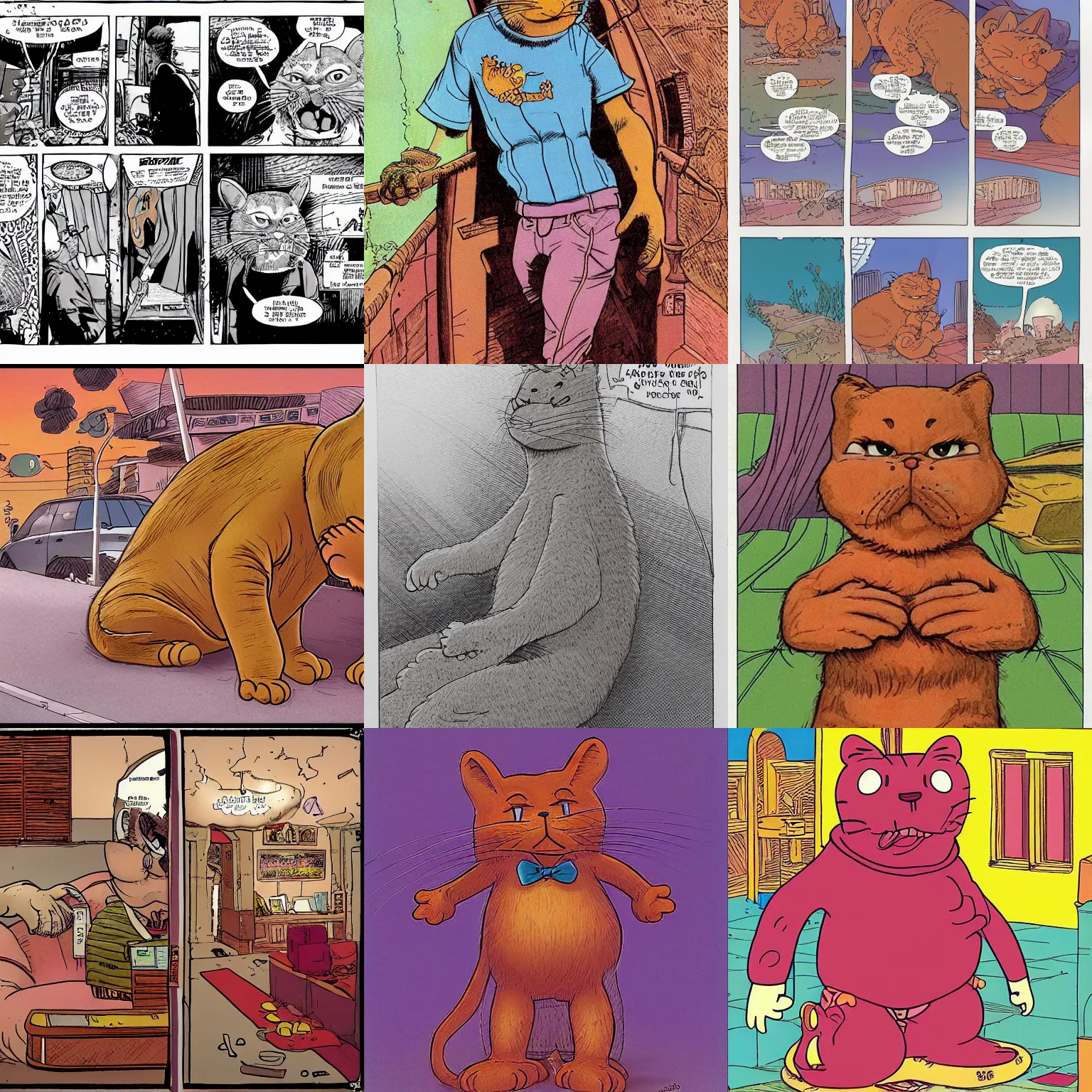 Image similar to garfield by moebius