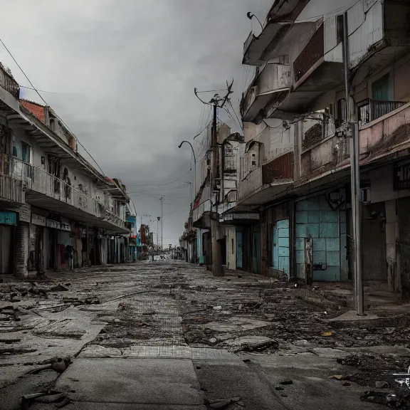 Image similar to A post-apocalyptic photo of the Portuguese city of Amadora, award-winning, 4k