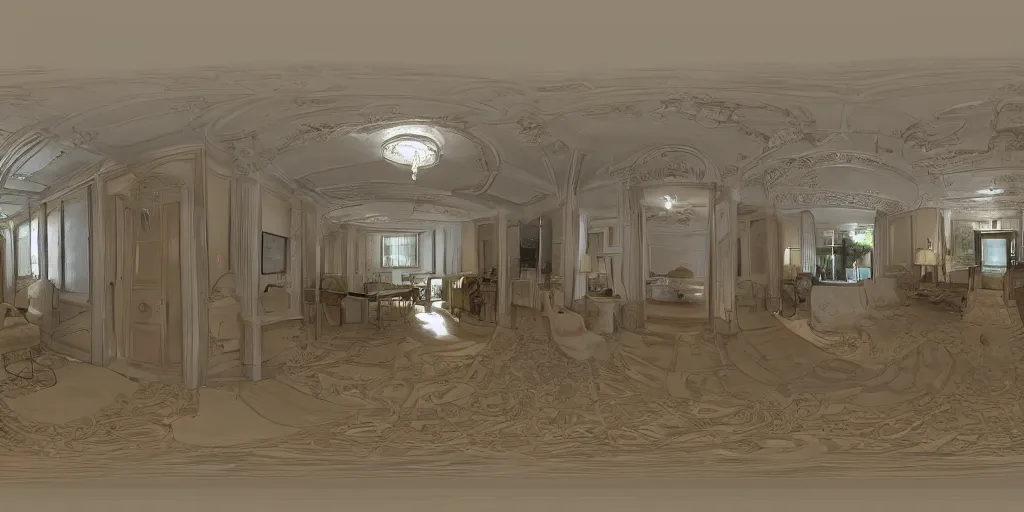 Image similar to equirectangular room