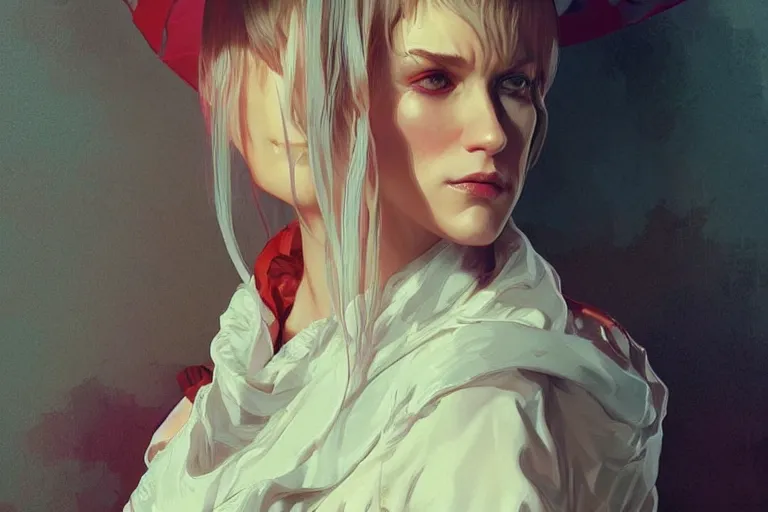 Prompt: Eminem dressed as a lady, highly detailed, digital painting, artstation, concept art, smooth, sharp focus, illustration, art by Krenz Cushart and Artem Demura and alphonse mucha