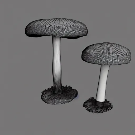 Image similar to mushroom stool, detailed 3 d rendering