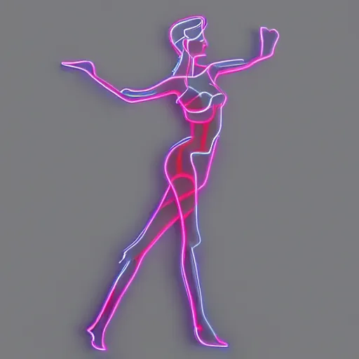 Prompt: 3 d neon art of a womens body, hyper detailed, 3 d render