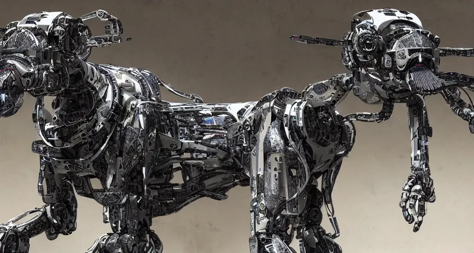 Image similar to boston dynamics bigdog high resolution intricated details