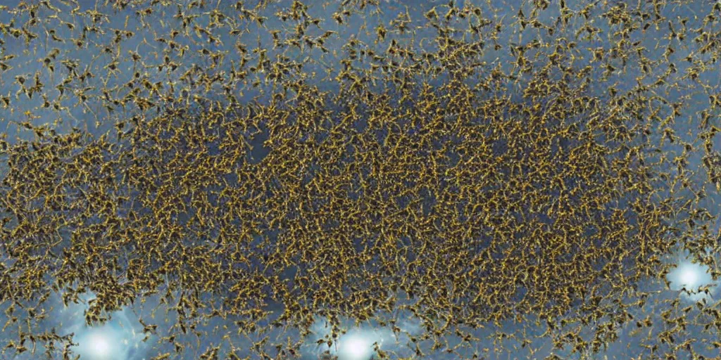 Prompt: a swarm of radioactive hornets