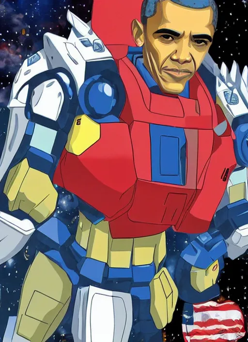 Image similar to obama boxing gundam