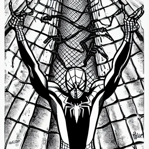 Prompt: spiderman by agussw, deviant art